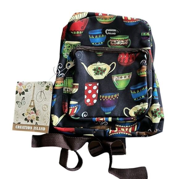 Creation Island Handbags - Creation Island Day Pack Mini Backpack Tea Coffee NWT Travel Vacation Essential